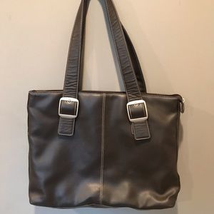 Dark Brown Leather Work and Travel Bag